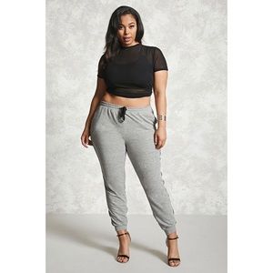 Lightweight terry piped joggers